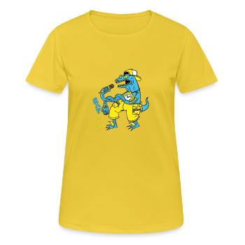 rapTor - Frauen T-Shirt atmungsaktiv - Sonnengelb - Vorne - AI Model Female 172 dark (172cm)