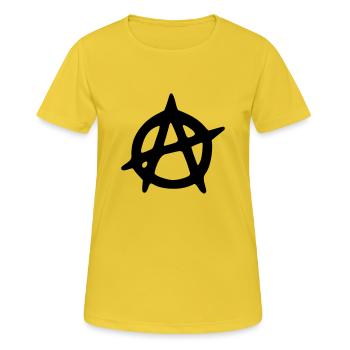 Anarchy - Anarchie (B) - T-shirt respirant Femme - jaune soleil - Devant - AI Model Female 172 dark (172cm)