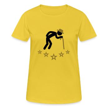 Old Man - T-shirt respirant Femme - jaune soleil - Devant - AI Model Female 172 dark (172cm)