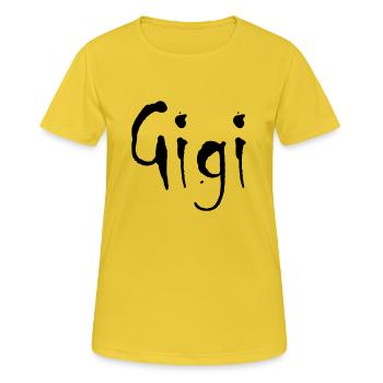 gigi - Frauen T-Shirt atmungsaktiv - Sonnengelb - Vorne - AI Model Female 172 dark (172cm)