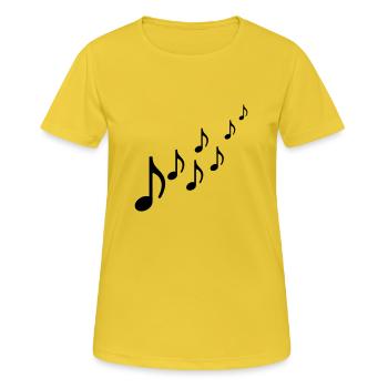 Musiker Noten Aufsteigend - Frauen T-Shirt atmungsaktiv - Sonnengelb - Vorne - AI Model Female 172 dark (172cm)