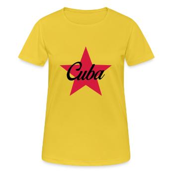 Cuba - T-shirt respirant Femme - jaune soleil - Devant - AI Model Female 172 dark (172cm)