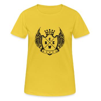 Crew - Frauen T-Shirt atmungsaktiv - Sonnengelb - Vorne - AI Model Female 172 dark (172cm)
