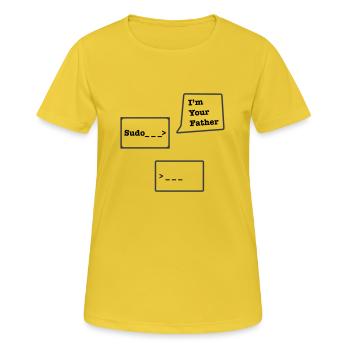 Linux Sudo - Women's Breathable T-Shirt - sunshine - Front - AI Model Female 172 dark (172cm)
