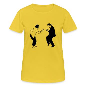 pulp fiction dancing pf06 - Frauen T-Shirt atmungsaktiv - Sonnengelb - Vorne - AI Model Female 172 dark (172cm)