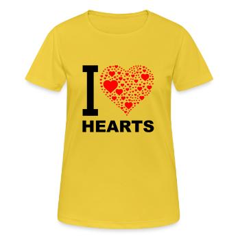 i love hearts 2 - Frauen T-Shirt atmungsaktiv - Sonnengelb - Vorne - AI Model Female 172 dark (172cm)