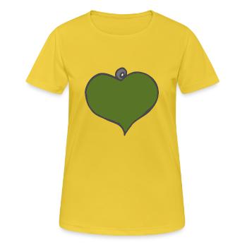 herzanhaenger gruen - Frauen T-Shirt atmungsaktiv - Sonnengelb - Vorne - AI Model Female 172 dark (172cm)