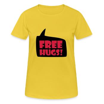 free hugs - Frauen T-Shirt atmungsaktiv - Sonnengelb - Vorne - AI Model Female 172 dark (172cm)