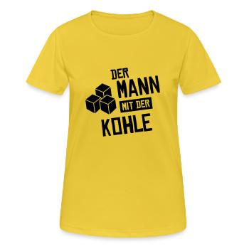 shisha mann mit kohle - Frauen T-Shirt atmungsaktiv - Sonnengelb - Vorne - AI Model Female 172 dark (172cm)