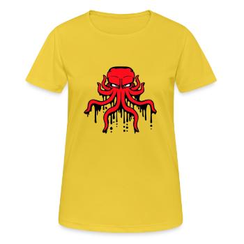 Octopus Graffiti Drop Spray Paint Squid - Women's Breathable T-Shirt - sunshine - Front - AI Model Female 172 dark (172cm)