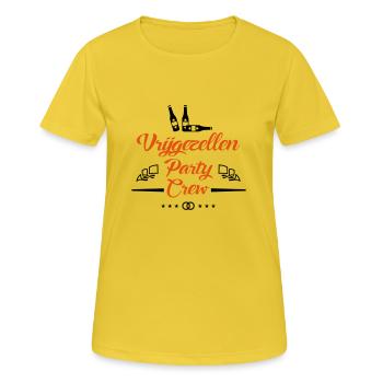 vrijgezellenfeest party crew - Frauen T-Shirt atmungsaktiv - Sonnengelb - Vorne - AI Model Female 172 dark (172cm)