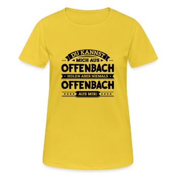 Mein Offenbach - Frauen T-Shirt atmungsaktiv - Sonnengelb - Vorne - AI Model Female 172 dark (172cm)