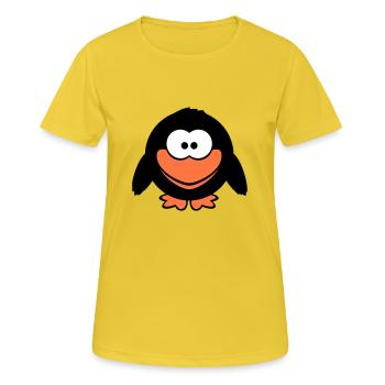 corbeau bande dessinée oiseau se tient debout peeps humour de dessin animé drôle - T-shirt respirant Femme - jaune soleil - Devant - AI Model Female 172 dark (172cm)