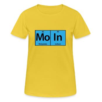 MoIn Periodensystem - Frauen T-Shirt atmungsaktiv - Sonnengelb - Vorne - AI Model Female 172 dark (172cm)