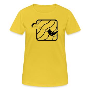 Saut de Kite Surf - T-shirt respirant Femme - jaune soleil - Devant - AI Model Female 172 dark (172cm)