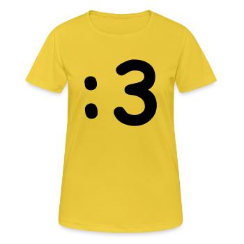 Cat Face Emoticon :3 - Women's Breathable T-Shirt - sunshine - Front - AI Model Female 172 dark (172cm)