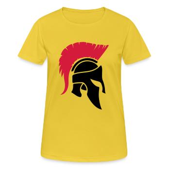 sparta warrior - Frauen T-Shirt atmungsaktiv - Sonnengelb - Vorne - AI Model Female 172 dark (172cm)