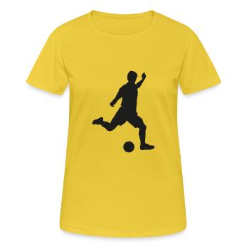 fussballspieler - Frauen T-Shirt atmungsaktiv - Sonnengelb - Vorne - AI Model Female 172 dark (172cm)