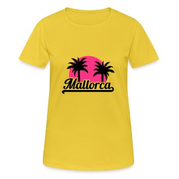 Majorque - T-shirt respirant Femme - jaune soleil - Devant - AI Model Female 172 dark (172cm)
