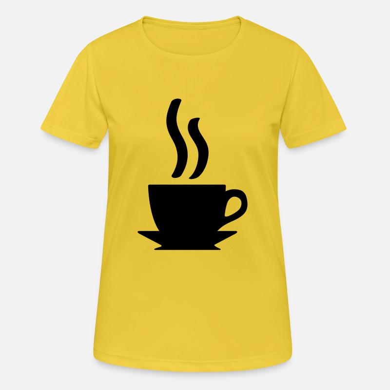 Kaffe oder Tee - Frauen T-Shirt atmungsaktiv - Sonnengelb