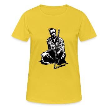 Samurai-JO - Frauen T-Shirt atmungsaktiv - Sonnengelb - Vorne - AI Model Female 172 dark (172cm)