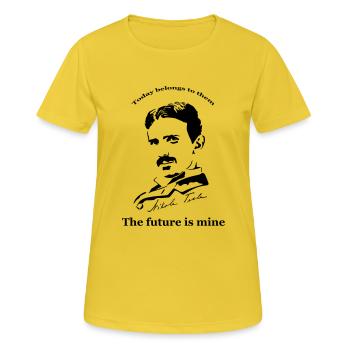 Nikola Tesla Tomorrow - Women's Breathable T-Shirt - sunshine - Front - AI Model Female 172 dark (172cm)