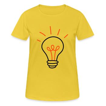 Gluehbirne - 2 Farben - Frauen T-Shirt atmungsaktiv - Sonnengelb - Vorne - AI Model Female 172 dark (172cm)
