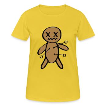 Voodoo Puppe Halloween - Frauen T-Shirt atmungsaktiv - Sonnengelb - Vorne - AI Model Female 172 dark (172cm)