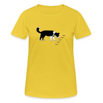 Obedience Hölzchen 1 - Frauen T-Shirt atmungsaktiv - Sonnengelb - Vorne - AI Model Female 172 dark (172cm)