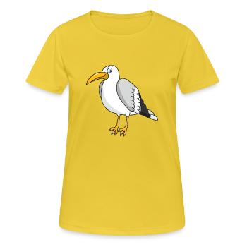 mouette - T-shirt respirant Femme - jaune soleil - Devant - AI Model Female 172 dark (172cm)