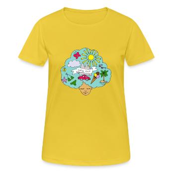 Der Sommer ist da! - Frauen T-Shirt atmungsaktiv - Sonnengelb - Vorne - AI Model Female 172 dark (172cm)