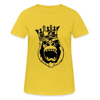 König des Dschungels - Frauen T-Shirt atmungsaktiv - Sonnengelb - Vorne - AI Model Female 172 dark (172cm)