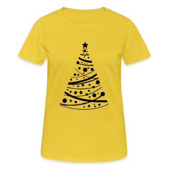 tannenbaum - Frauen T-Shirt atmungsaktiv - Sonnengelb - Vorne - AI Model Female 172 dark (172cm)