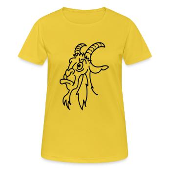 Ziegenbock - Frauen T-Shirt atmungsaktiv - Sonnengelb - Vorne - AI Model Female 172 dark (172cm)