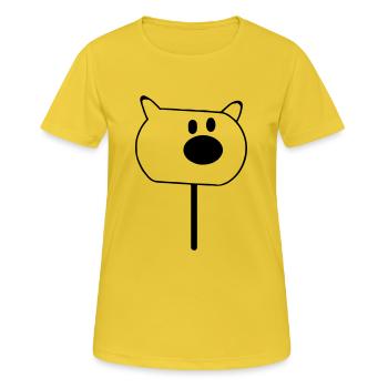 Eis am Stiel Schweinegesicht - Frauen T-Shirt atmungsaktiv - Sonnengelb - Vorne - AI Model Female 172 dark (172cm)