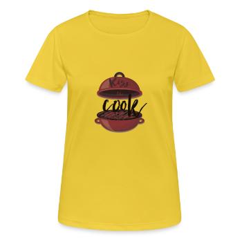 embrasse le cuisinier - T-shirt respirant Femme - jaune soleil - Devant - AI Model Female 172 dark (172cm)