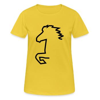 Cheval islandais - T-shirt respirant Femme - jaune soleil - Devant - AI Model Female 172 dark (172cm)