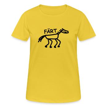 faert_1c - T-shirt respirant Femme - jaune soleil - Devant - AI Model Female 172 dark (172cm)