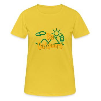 Be Outdoors - Women's Breathable T-Shirt - sunshine - Front - AI Model Female 172 dark (172cm)