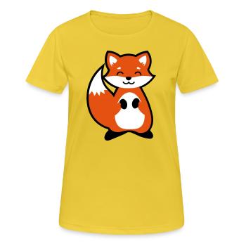 Cute Fox gift idea animal child / niedlicher Fuchs - Frauen T-Shirt atmungsaktiv - Sonnengelb - Vorne - AI Model Female 172 dark (172cm)