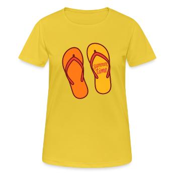 Sommerzeit - Frauen T-Shirt atmungsaktiv - Sonnengelb - Vorne - AI Model Female 172 dark (172cm)