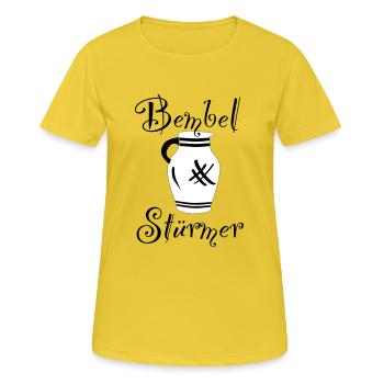 Bembel Striker - T-shirt respirant Femme - jaune soleil - Devant - AI Model Female 172 dark (172cm)