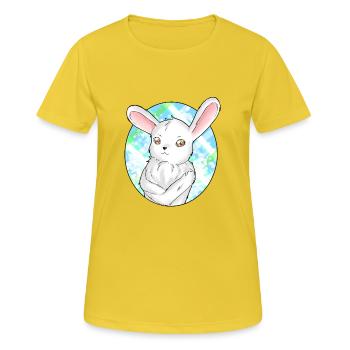 Cooler Hase - Frauen T-Shirt atmungsaktiv - Sonnengelb - Vorne - AI Model Female 172 dark (172cm)