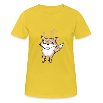 Fuchs - Frauen T-Shirt atmungsaktiv - Sonnengelb - Vorne - AI Model Female 172 dark (172cm)