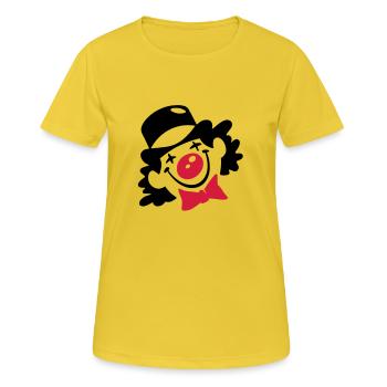 clown - Frauen T-Shirt atmungsaktiv - Sonnengelb - Vorne - AI Model Female 172 dark (172cm)