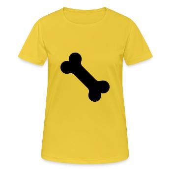 Symbole du logo Bog Bone - T-shirt respirant Femme - jaune soleil - Devant - AI Model Female 172 dark (172cm)