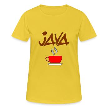 café java - T-shirt respirant Femme - jaune soleil - Devant - AI Model Female 172 dark (172cm)