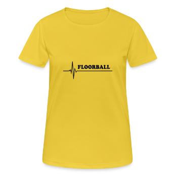 Floorball - Frauen T-Shirt atmungsaktiv - Sonnengelb - Vorne - AI Model Female 172 dark (172cm)