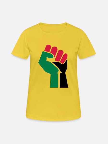 Zeichnen der palästinensischen Symbolflagge Paläst - Frauen T-Shirt atmungsaktiv - Sonnengelb