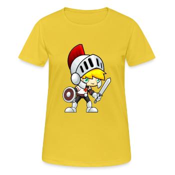 schwert sword knight ritter axt axe ax23 - Frauen T-Shirt atmungsaktiv - Sonnengelb - Vorne - AI Model Female 172 dark (172cm)
